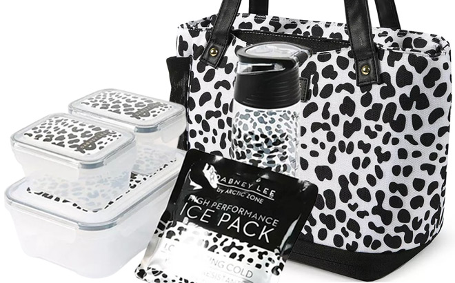 Artists Collection Expandable Lunch Box in Cheetah Black Print