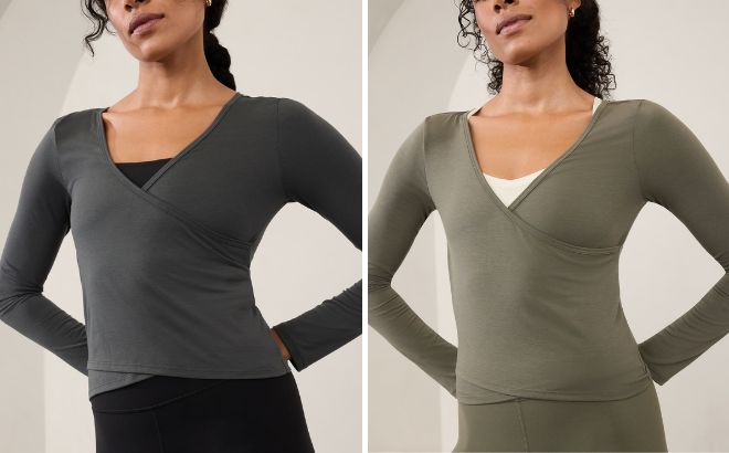 Athleta With Ease Wrap Top