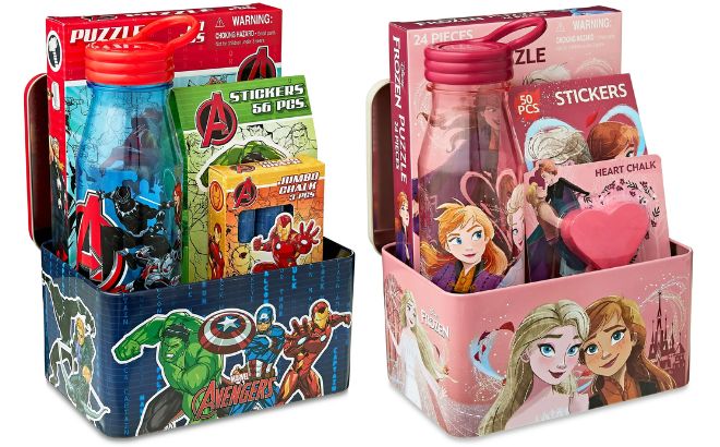 Avengers and Frozen Tin Box Valentines Gift Set