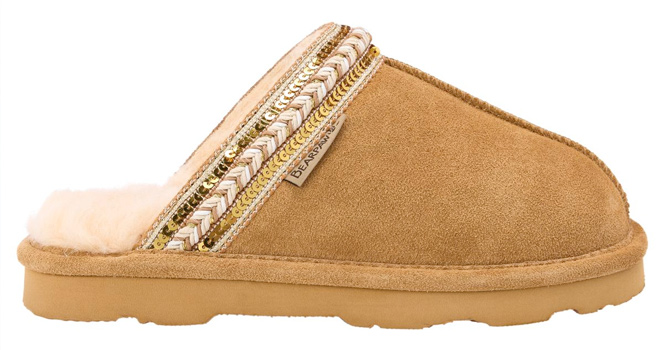 BEARPAW Tanya Suede Embellished Slipper Mules