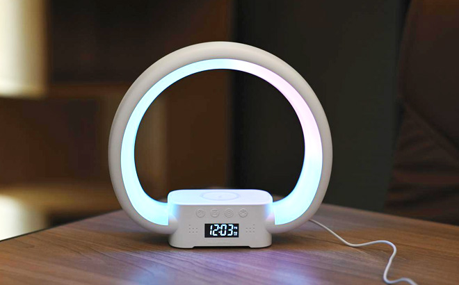 BH Multi Color Smart Speaker Wireless Charging Lamp Clock