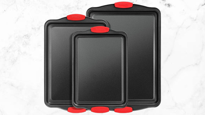 BakkenMaster 3 Piece Stackable Baking Sheet Pans Set