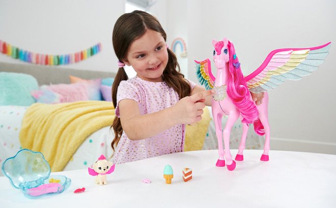 Barbie A Touch of Magic Pink Pegasus with Puppy