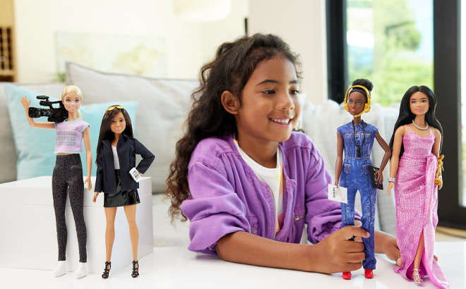 Barbie Careers Women in Film with 4 Dolls