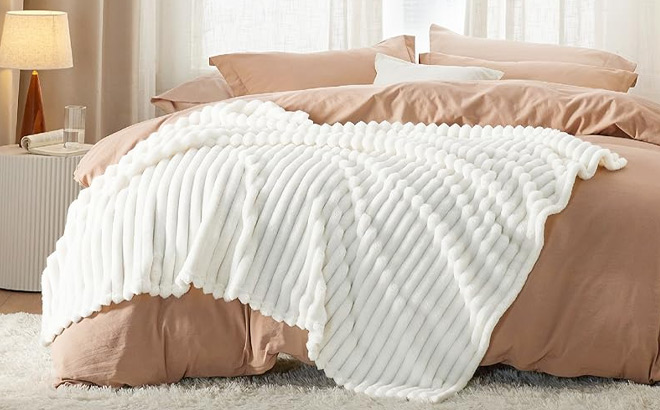 Bedsure Throw Blanket in White Color