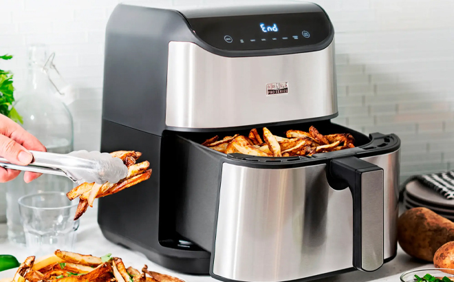 Bella Pro 6 Quart Touchscreen Air Fryer in Stainless Steel