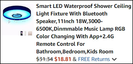 Bluetooth Smart Waterproof Ceiling Lights Checkout