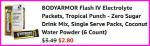 Bodyarmor Flash IV Electrolyte Packets Checkout Screen