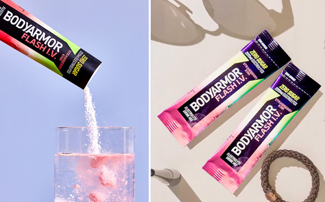 Bodyarmor Flash IV Electrolyte Packets in Strawberry Kiwi Flavor