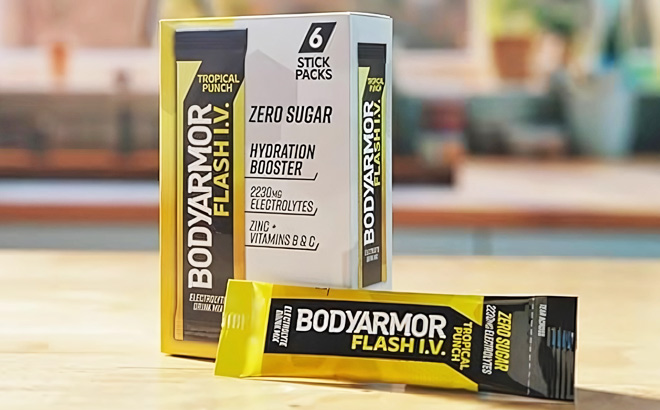 Bodyarmor Flash IV Electrolyte Packets in Tropical Punch Flavor