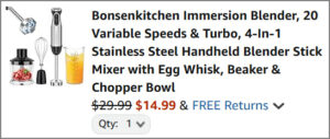 Bonsenkitchen Immersion Blender Set at Checkout