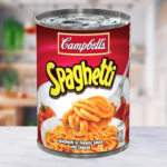 Campbells Canned Spaghetti on a Table