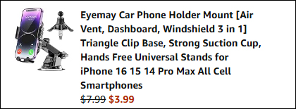 Car Phone Holder Mount Final Price