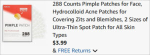 Checkout page of Cabiuty Pimple Patches 288 Count