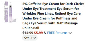 Checkout page of Fedimin 5 Caffeine and Retinol Eye Serum