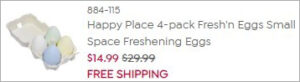 Checkout page of Happy Place Space Freshening Eggs 4 Pack