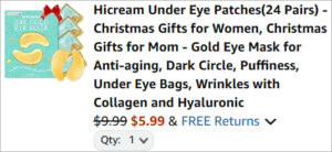 Checkout page of Hicream 24 Pairs Under Eye Patches