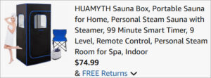 Checkout page of Huamyth Sauna Box