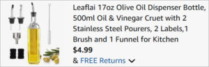 Checkout page of Leaflai Oil Dispenser Bottle