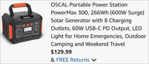 Checkout page of Oscal Portable Power Station