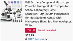 Checkout page of PalliPartners Compound Microscope