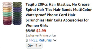 Checkout page of Teqifu 20 Count Elastic Hair Ties