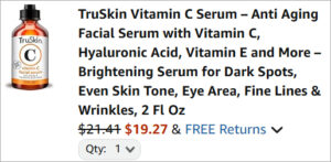 Checkout page of TruSkin Vitamin C Face Serum