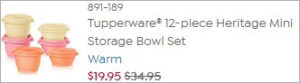 Checkout page of Tupperware 12 Piece Bowl Set