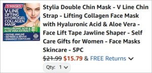 Checkout page of V Line Lifting Collagen Face Mask 5 Pack