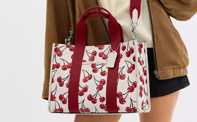 Coach Outlet Smith Tote Bag With Cherry Print