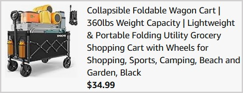 Collapsible Foldable Wagon Checkout