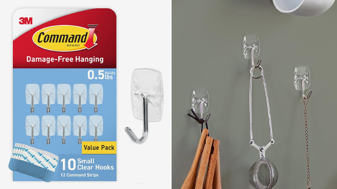 Command Small Clear Wire Toggle Hooks