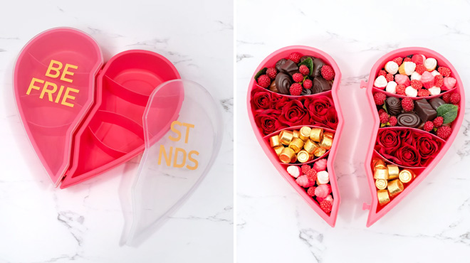 Cook With Color Valentine Heart Shaped Snacklebox