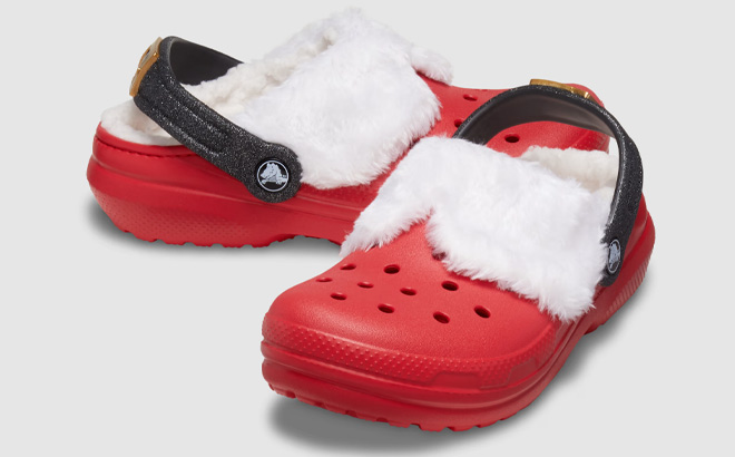 Crocs Toddler Classic Lined Santa Clogs