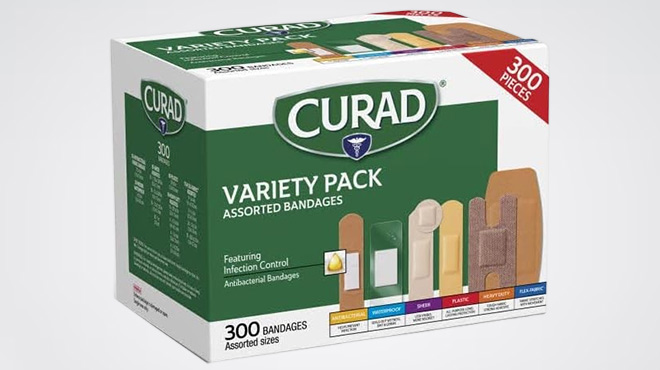 Curad 300 Piece Assorted Bandages Variety Pack