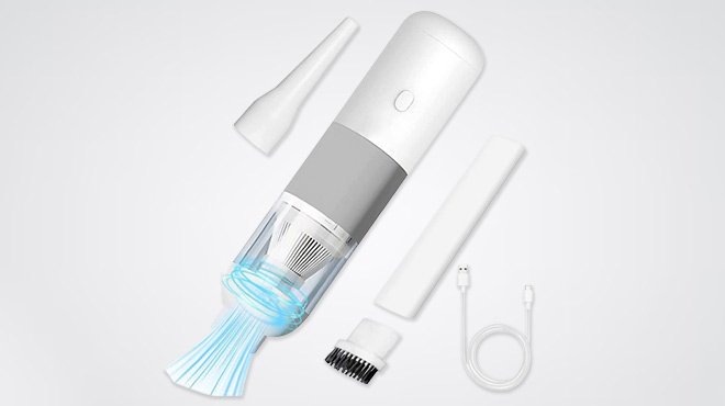 Derjly Mini Portable Handheld Vacuum with Attachments