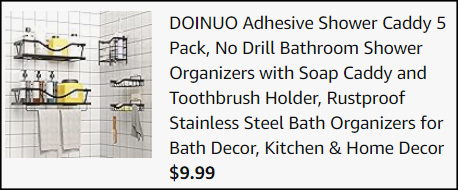 Doinuo Adhesive Shower Caddy 5 Pack Checkout