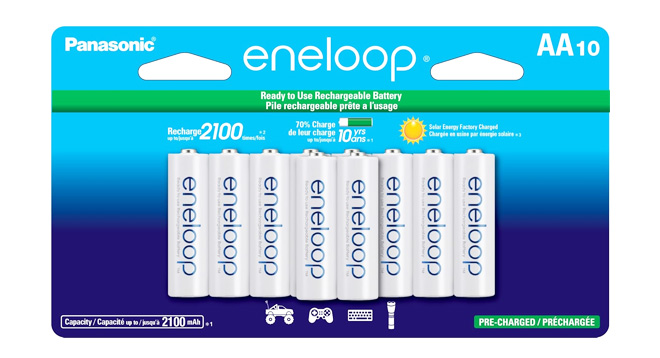 Eneloop Panasonic AA Rechargeable Batteries 10 Pack