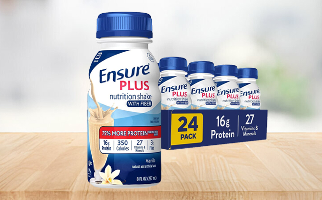 Ensure Plus Nutrition Shakes on a Table