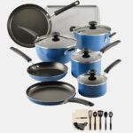 Farberware Easy Clean 24 Piece Aluminum Nonstick Cookware Pots and Pans Set in Blue