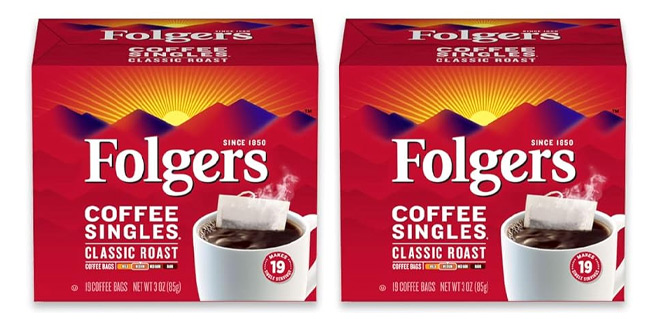 Folgers 19 Count Coffee Singles 2 Pack