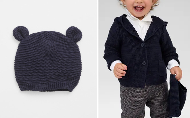 GAP Factory Baby Garter Bear Hat and Garter Cardigan