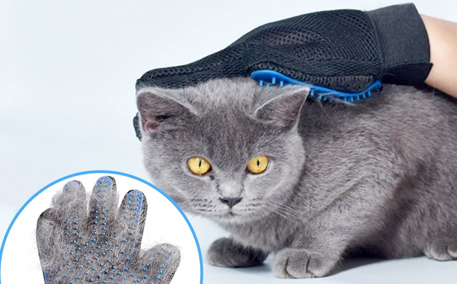 GJEASE Cat Grooming Glove Brush Pet Hair Remover Tool