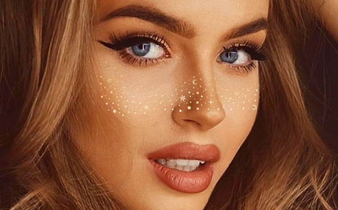 Glitter Freckles Face Tattoo Glitter Freckles Simpilos Gold Face Glitter Speckles Patches for Women