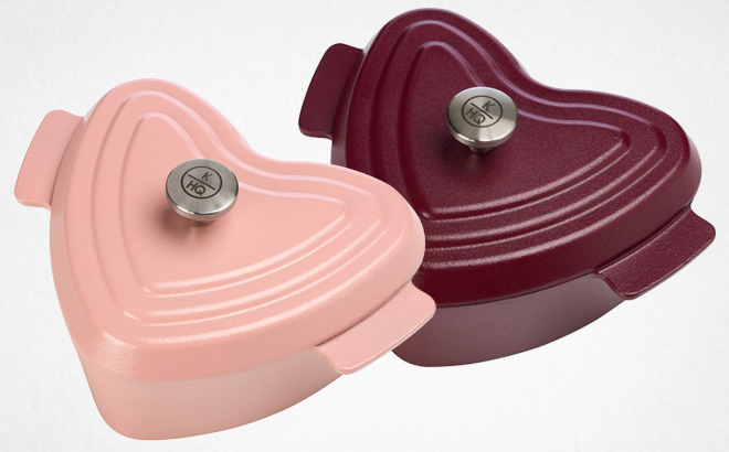 Heart Shaped Cast Iron Casserole in Two Colors