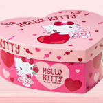 Hello Kitty Heart Box Valentines Gift Set on a Table