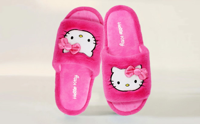 Hello Kitty Womens Cozy Slide Slippers