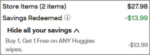 Huggies Baby Wipes at Checkout