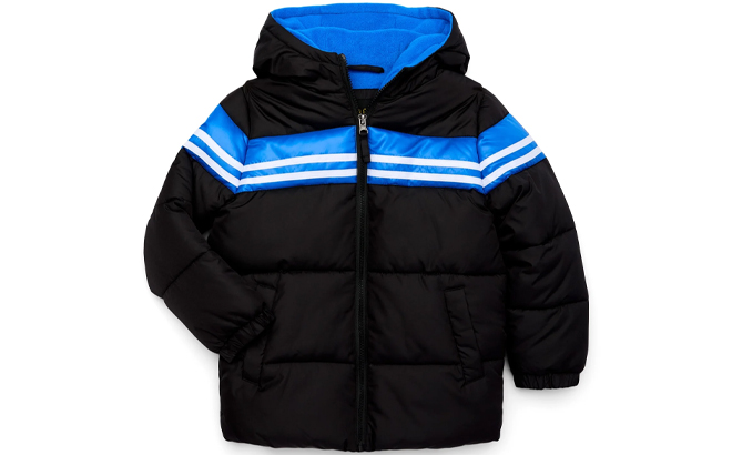 Ixtreme Boys Chest Striped Hooded Puffer Jacket