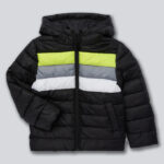 Ixtreme Boys Retro Stripe Quilted Hooded Puffer Jacket